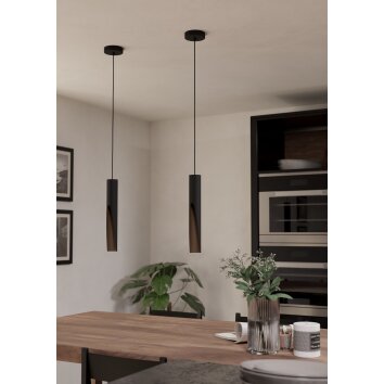 Lámparas Eglo BARBOTTO Lámparas suspendidas LED Marrón, Negro