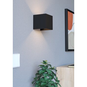 Lámparas Eglo RINCINE Apliques LED Negro, Sensor de movimiento, Mando a distancia Lámparas Eglo RINCINE Apliques LED Negro, Sensor de movimiento, Mando a distancia