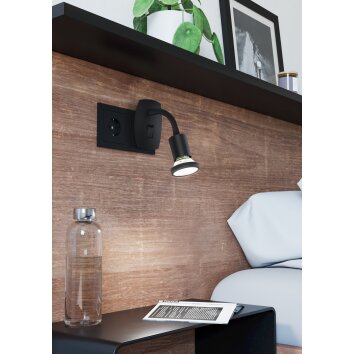 Lámparas Eglo PARRINI Lámparas con enchufe LED Negro