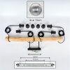 Koyoto Lámparas suspendidas, Luminarias esféricas, Lámparas colgantes Crudo, Negro, 4 luces