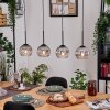 Koyoto Lámparas suspendidas, Luminarias esféricas, Lámparas colgantes Crudo, Negro, 4 luces