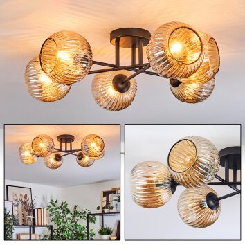 Ripoll Plafones, Luminarias esféricas Colores ámbar, 6 luces