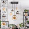 Koyoto Lámparas suspendidas, Luminarias esféricas, Lámparas colgantes dorado, Negro, 5 luces