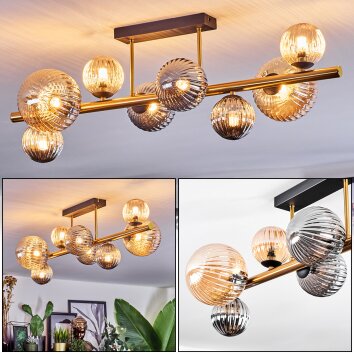 Chehalis Plafones, Luminarias esféricas dorado, Negro, 8 luces