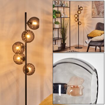 Koyoto Luminarias esféricas, Lámpara de pie Ahumado, 5 luces