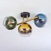 Koyoto Plafones, Luminarias esféricas dorado, Negro, 3 luces