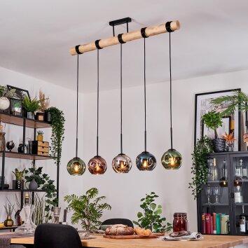 Ripoll Lámparas suspendidas, Luminarias esféricas, Lámparas colgantes Crudo, Negro, 5 luces