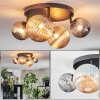 Chehalis Plafones, Luminarias esféricas Colores ámbar, Ahumado, 4 luces