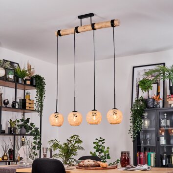 Basto Lámparas suspendidas, Lámparas colgantes Crudo, Negro, 4 luces Basto Lámparas suspendidas, Lámparas colgantes Crudo, Negro, 4 luces