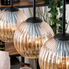 Koyoto Lámparas suspendidas, Luminarias esféricas, Lámparas colgantes Crudo, Negro, 4 luces