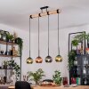 Koyoto Lámparas suspendidas, Luminarias esféricas, Lámparas colgantes Crudo, Negro, 4 luces