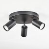 Foren Plafones, Spot techo LED Negro, 3 luces, Cambia de color