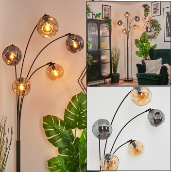 Ripoll Luminarias esféricas, Lámpara de pie Colores ámbar, Ahumado, 5 luces