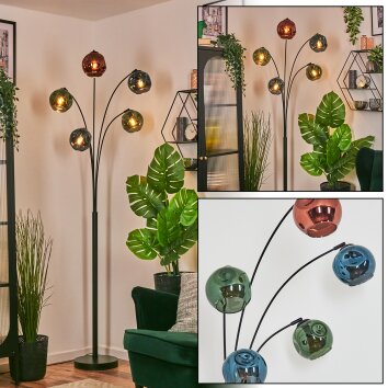 Ripoll Luminarias esféricas, Lámpara de pie Azul, Verde, Color cobre, 5 luces