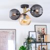 Koyoto Plafones, Luminarias esféricas dorado, Negro, 3 luces