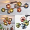 Koyoto Plafones, Luminarias esféricas Azul, Verde, Color cobre, 8 luces