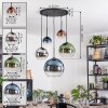 Koyoto Lámparas suspendidas, Luminarias esféricas, Lámparas colgantes Azul, Cromo, Verde, Transparente, Color cobre, Ahumado, 5 luces