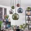 Koyoto Lámparas suspendidas, Luminarias esféricas, Lámparas colgantes Azul, Cromo, Verde, Color cobre, Ahumado, 5 luces