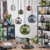 Koyoto Lámparas suspendidas, Luminarias esféricas, Lámparas colgantes Azul, Cromo, Verde, Color cobre, Ahumado, 5 luces