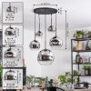 Ripoll Lámparas suspendidas, Luminarias esféricas, Lámparas colgantes Cromo, Transparente, Ahumado, 5 luces