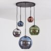 Koyoto Lámparas suspendidas, Luminarias esféricas, Lámparas colgantes Azul, Cromo, Verde, Color cobre, Ahumado, 5 luces