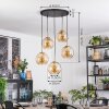 Koyoto Lámparas suspendidas, Luminarias esféricas, Lámparas colgantes dorado, Negro, 5 luces