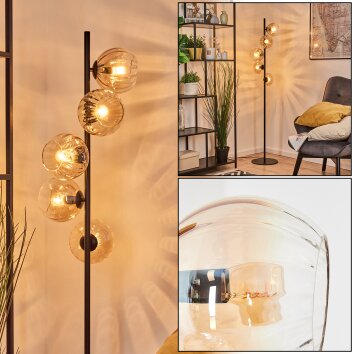 Koyoto Luminarias esféricas, Lámpara de pie Colores ámbar, Transparente, 5 luces
