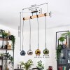 Koyoto Lámparas suspendidas, Luminarias esféricas, Lámparas colgantes Crudo, Negro, 4 luces