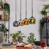 Koyoto Lámparas suspendidas, Luminarias esféricas, Lámparas colgantes Crudo, Negro, 4 luces