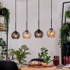 Koyoto Lámparas suspendidas, Luminarias esféricas, Lámparas colgantes Crudo, Negro, 4 luces