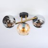 Koyoto Plafones, Luminarias esféricas dorado, Negro, 3 luces