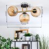 Ripoll Plafones, Luminarias esféricas dorado, Negro, 3 luces