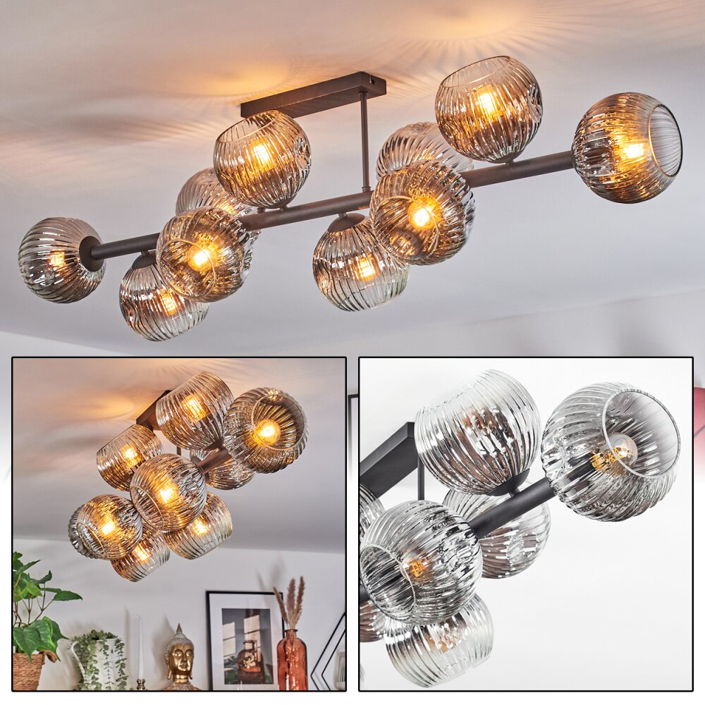 Ripoll Plafones, Luminarias esféricas Cromo, Transparente, Ahumado, 10 luces main product photo