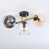 Koyoto Plafones, Luminarias esféricas dorado, Negro, 3 luces