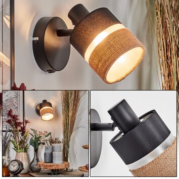 Fallhagen Apliques, Spot de pared Negro, 1 luz Fallhagen Apliques, Spot de pared Negro, 1 luz