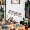 Koyoto Lámparas suspendidas, Luminarias esféricas, Lámparas colgantes Crudo, Negro, 4 luces