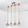 Koyoto Lámparas suspendidas, Luminarias esféricas, Lámparas colgantes Crudo, Negro, 4 luces