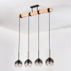 Koyoto Lámparas suspendidas, Luminarias esféricas, Lámparas colgantes Crudo, Negro, 4 luces