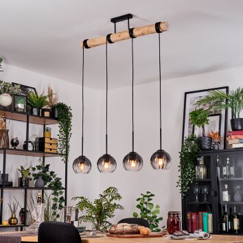 Koyoto Lámparas suspendidas, Luminarias esféricas, Lámparas colgantes Crudo, Negro, 4 luces