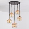 Koyoto Lámparas suspendidas, Luminarias esféricas, Lámparas colgantes dorado, Negro, 5 luces