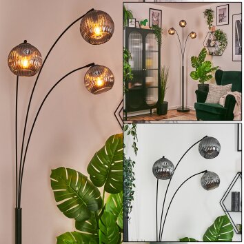 Koyoto Luminarias esféricas, Lámpara de pie Ahumado, 3 luces