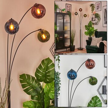 Gastor Luminarias esféricas, Lámpara de pie Azul, Verde, Color cobre, 3 luces