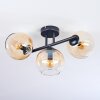 Koyoto Plafones, Luminarias esféricas Colores ámbar, Transparente, 3 luces