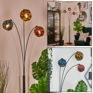 Ripoll Luminarias esféricas, Lámpara de pie Azul, dorado, Color cobre, 3 luces Ripoll Luminarias esféricas, Lámpara de pie Azul, dorado, Color cobre, 3 luces