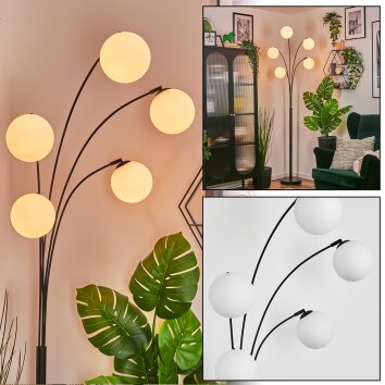 Gastor Luminarias esféricas, Lámpara de pie Blanca, 5 luces Gastor Luminarias esféricas, Lámpara de pie Blanca, 5 luces