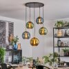 Koyoto Lámparas suspendidas, Luminarias esféricas, Lámparas colgantes dorado, Negro, 5 luces