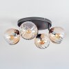 Koyoto Plafones, Luminarias esféricas Colores ámbar, Transparente, 4 luces