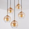 Koyoto Lámparas suspendidas, Luminarias esféricas, Lámparas colgantes dorado, Negro, 5 luces