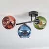 Koyoto Plafones, Luminarias esféricas Azul, Verde, Color cobre, 3 luces