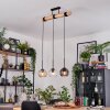 Koyoto Lámparas suspendidas, Luminarias esféricas, Lámparas colgantes Crudo, Negro, 3 luces
